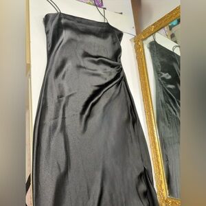 Elegant Black Satin Dress